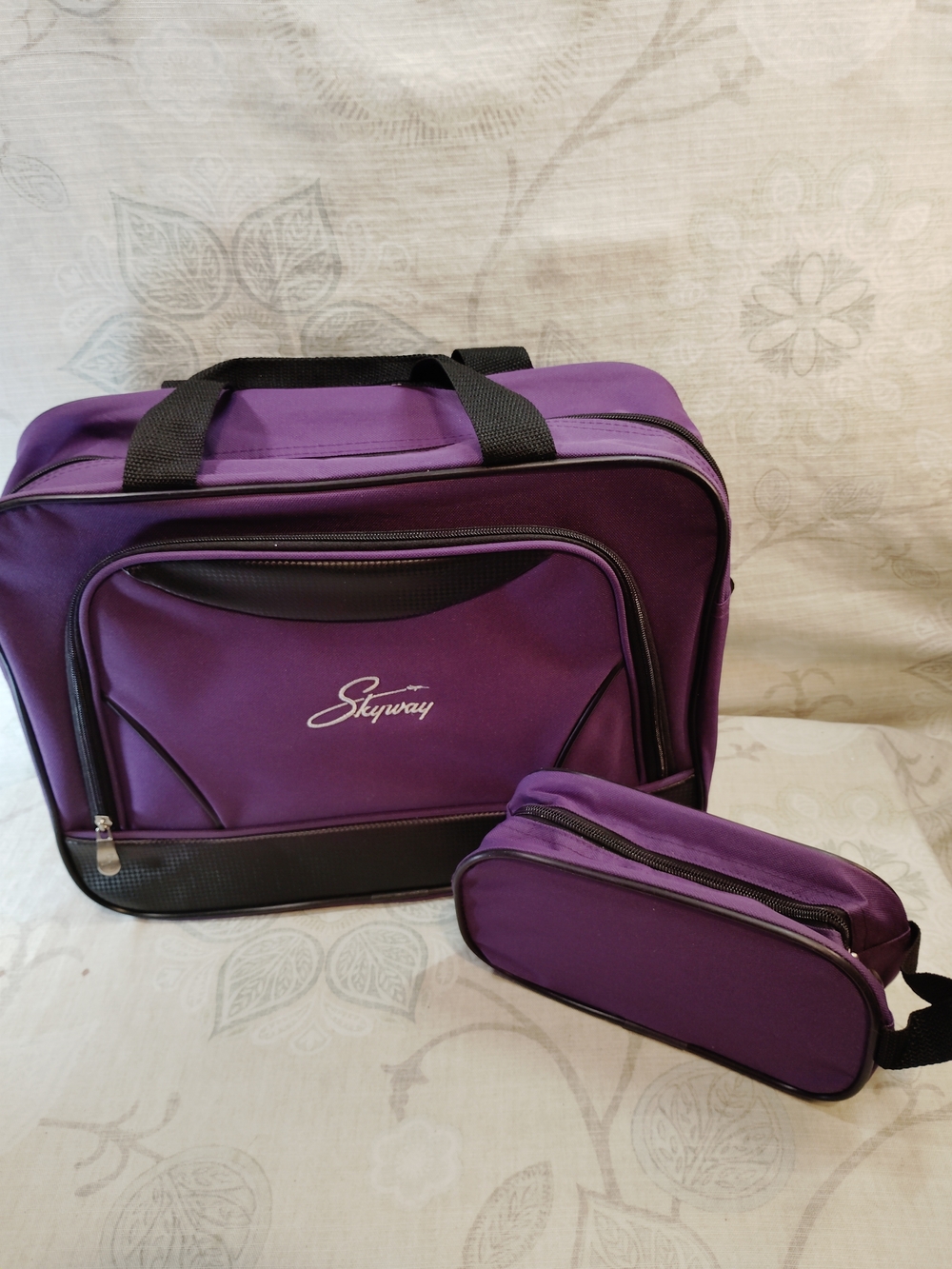 Purple Travel Bag Set with Accessory Pouch